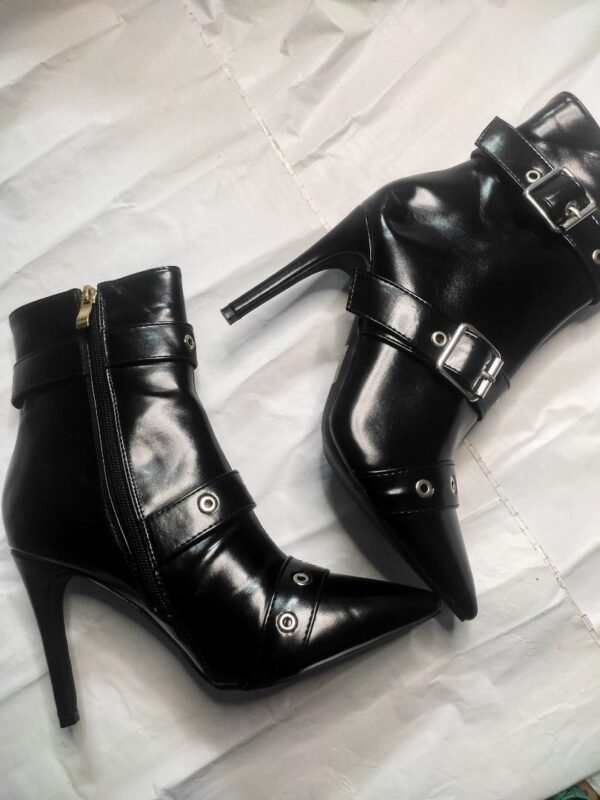Ankle Boot Stiletto Buckle Casual Women Zip Side