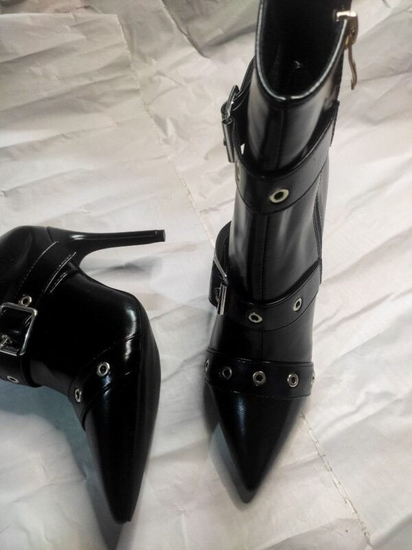 Ankle Boot Stiletto Buckle Casual Women Zip Side