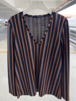 Zara Multi-Colour Striped Long Sleeves Top