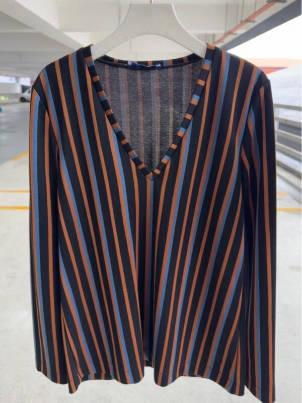 Zara Multi-Colour Striped Long Sleeves Top