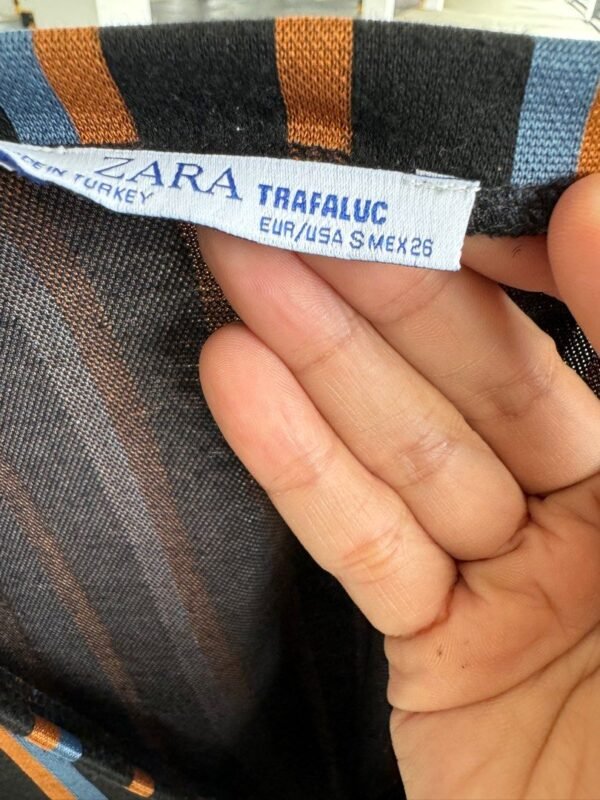 Zara Multi-Colour Striped Long Sleeves Top